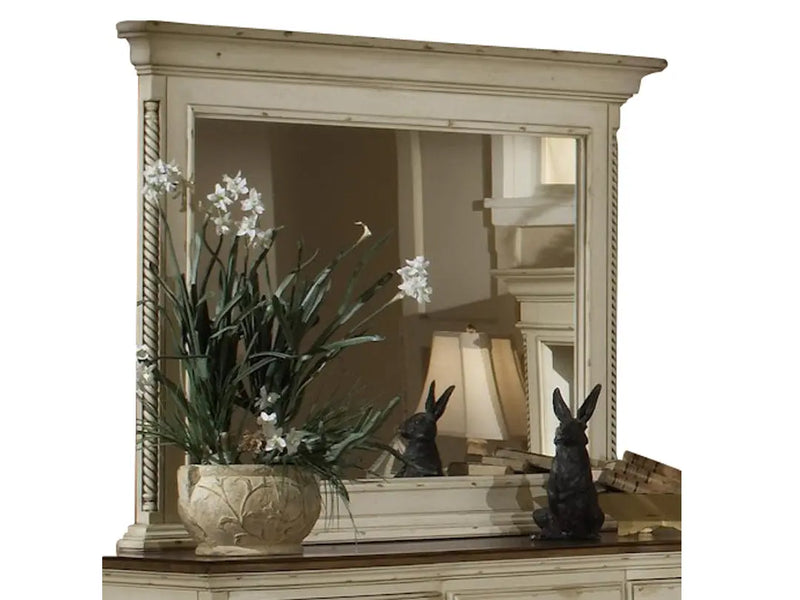 Mango Wood Dini Dresser Decorative Mirror Frame| Wooden Mirror | White Finish 