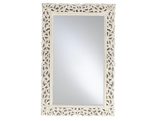 Mango Wood Home Decorative Perlo Wall Mirror for Living Room