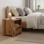 Solid Wood Mary Bedside Storage Table for Living Room 