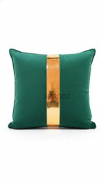 Curved Velvet Sofa in Emerald Green with Gold Base | Modern Luxury 