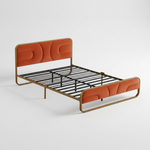 Modern Metal Platform Bed Frame with Upholstered Velvet Tufted Headboard & Heavy-Duty Slat Support - Black 