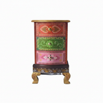 Modern Wooden Hand Painted 3 Drawer Cabinet for Living Room (Multicolour) 