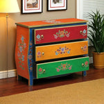 Wooden Handpainted Chest of Drawer Cabinet for Storage (Multicolor) 