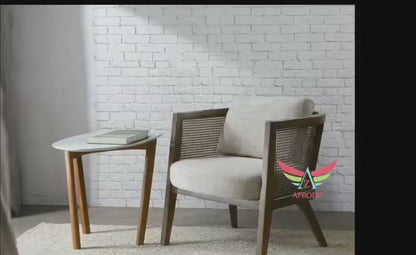 Theodore Armchair in Cane Work (Teak Wood, Walnut)