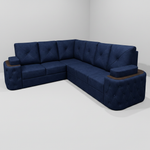 7-Seater Sofa with Padded Armrest, Premium Faux Leather Fabric Corner Sofa for Guests, Living 