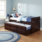 Sheesham Wood Oyster Daybed with Trundle Bed with Drawer Storage for Home | Bed for Bedroom 