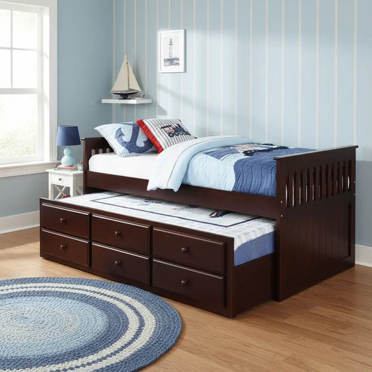 Translation missing: en.Sheesham Wood Oyster Daybed with Trundle Bed with Drawer Storage for Home | Bed for Bedroom 