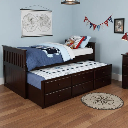 Translation missing: en.Sheesham Wood Oyster Daybed with Trundle Bed with Drawer Storage for Home | Bed for Bedroom 