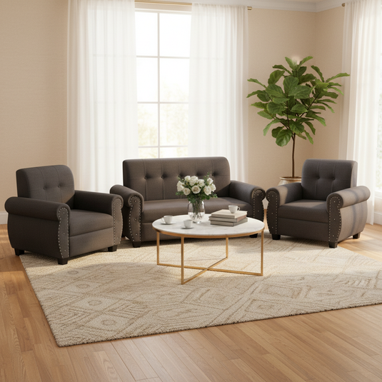 Translation missing: en.Furniture 5 Seater Fabric Sofa Set for Living Room | 3 + 1 + 1 Modern Sofa Set | Comfortable &amp; Stylish Upholstered Sofa for Home &amp; Office | Durable &amp; Elegant Seating 