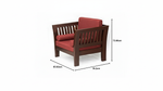 Mocko Sheesham Wood One Seater Sofa Set with Cushions for Living Room 