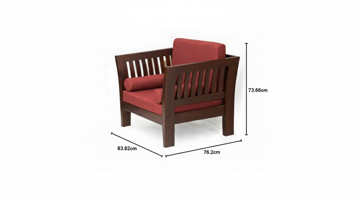 Translation missing: en.Mocko Sheesham Wood One Seater Sofa Set with Cushions for Living Room 