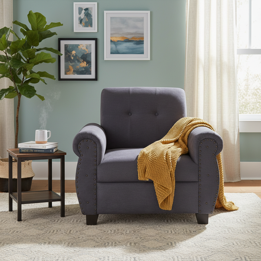 Translation missing: en.Single Seater Fabric Sofa | Comfortable &amp; Stylish Upholstered Sofa for Home &amp; Office | Durable &amp; Elegant Living Room Seating S-271-1 Seater 