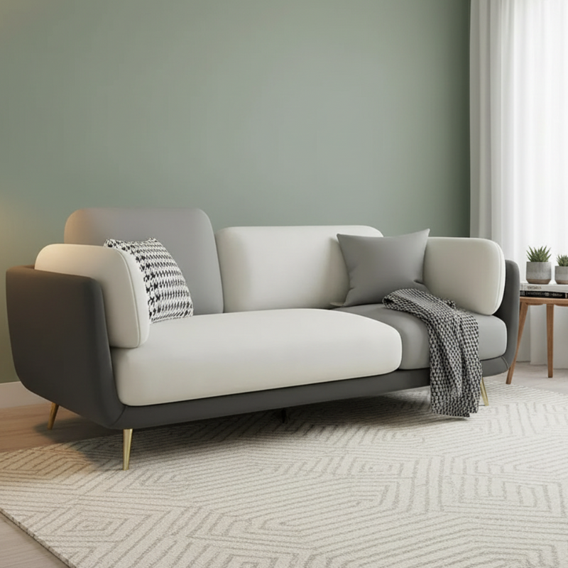 Luxelle 3-Seater Velvet Sofa | Modern Scandinavian Couch for Living Room 