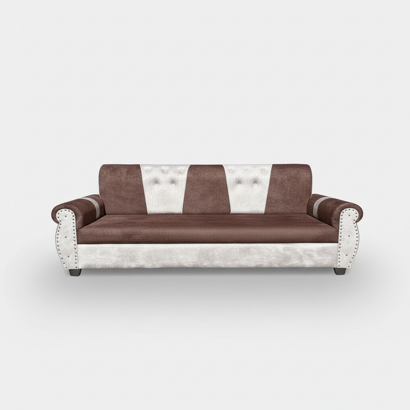 Stylish 2- Seater Sofa Set for Modern Living Space Furniture in Brown and Beige Color 