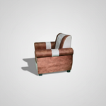 Elegant Single Seater Sofa Set for Modern Living Space Furniture in Brown and Beige Color 