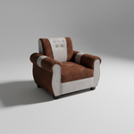 Elegant Single Seater Sofa Set for Modern Living Space Furniture in Brown and Beige Color 