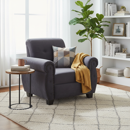 Translation missing: en.Single Seater Fabric Sofa | Comfortable &amp; Stylish Upholstered Sofa for Home &amp; Office | Durable &amp; Elegant Living Room Seating S-271-1 Seater 