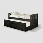 Sheesham Wood Oyster Daybed with Trundle Bed with Drawer Storage for Home | Bed for Bedroom 