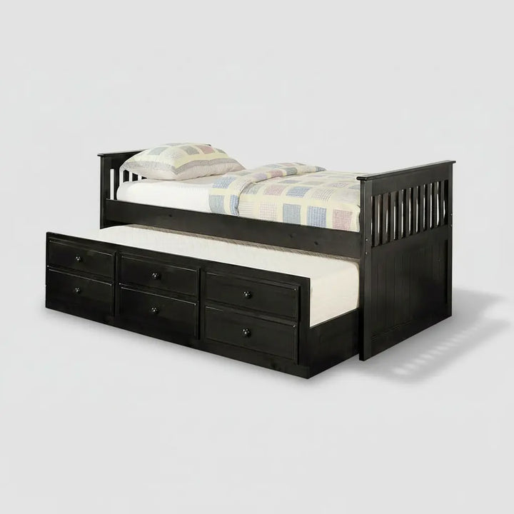Translation missing: en.Sheesham Wood Oyster Daybed with Trundle Bed with Drawer Storage for Home | Bed for Bedroom 