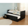 Sheesham Wood Oyster Daybed with Trundle Bed with Drawer Storage for Home | Bed for Bedroom 