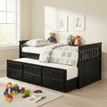 Sheesham Wood Oyster Daybed with Trundle Bed with Drawer Storage for Home | Bed for Bedroom 