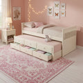 Sheesham Wood Oyster Daybed with Trundle Bed with Drawer Storage for Home | Bed for Bedroom 
