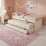 Sheesham Wood Oyster Daybed with Trundle Bed with Drawer Storage for Home | Bed for Bedroom 