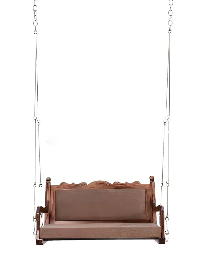 Sheesham Wood Swing Jhula for Indoor Outdoor & Balcony | House Swings for Adults (Walnut Finish) 