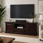 Sheesham Wood Tv Unit Cabinet with Shelves and one Drawer (Sheesham - Mahogany) 