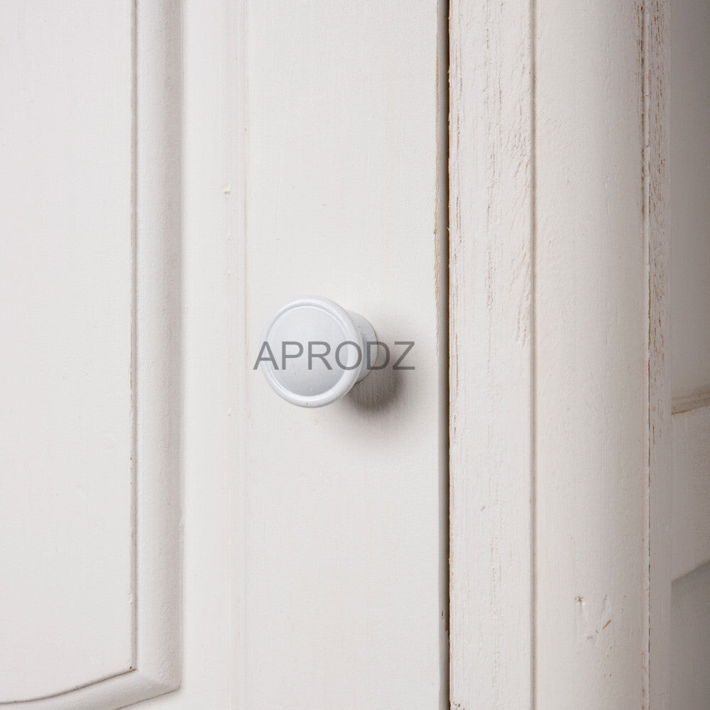 Mango Wood Multipurpose Storage 1-Door Libson Wardrobe Almirah for Living Room | White Finish