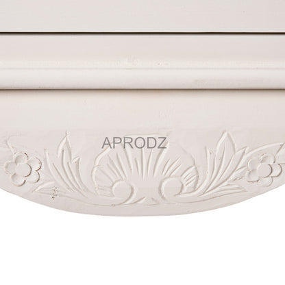 Mango Wood Multipurpose Storage 1-Door Libson Wardrobe Almirah for Living Room | White Finish