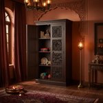 Floreale wardrobe Carved Mango Wood 2-Door Wardrobe Almirah 