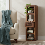 Durque Sheesham Wood Vertical Wall Shelf - Provincial Teak Finish | Wall shelf provincial teak finish 