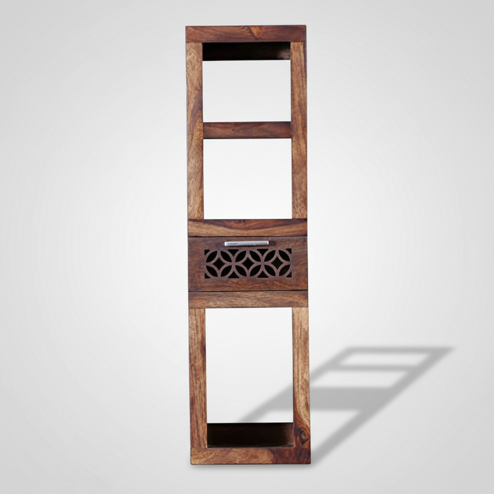 Translation missing: en.Durque Sheesham Wood Vertical Wall Shelf - Provincial Teak Finish | Wall shelf provincial teak finish 