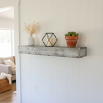 Mango Wood Norma Floating Wall Shelf for Living Room | Wall Shelves | White Finish 