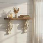 Reclaimed Wood Sinior Floating Wall Shelf for Living Room | Wall Shelves | White Finish 