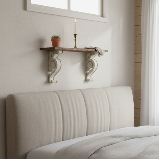 Reclaimed Wood Sinior Floating Wall Shelf for Living Room | Wall Shelves | White Finish 