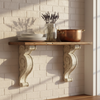 Reclaimed Wood Sinior Floating Wall Shelf for Living Room | Wall Shelves | White