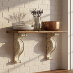 Reclaimed Wood Sinior Floating Wall Shelf for Living Room | Wall Shelves | White Finish 