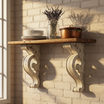 Reclaimed Wood Sinior Floating Wall Shelf for Living Room | Wall Shelves | White Finish 