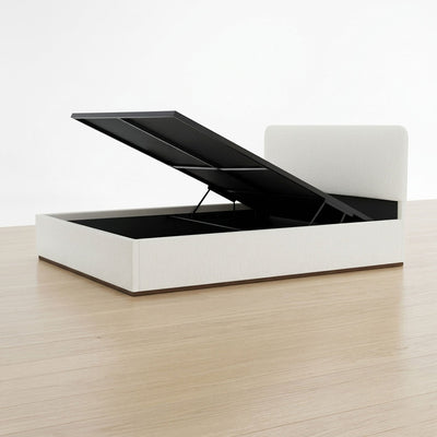 Eira Cloud Boucle Bed Frame With Storage, Upholstered Headboard, Metal Bed Frame With Headboard