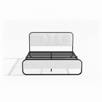Modern Metal Platform Bed Frame with Upholstered Velvet Tufted Headboard & Heavy-Duty Slat Support - Black 