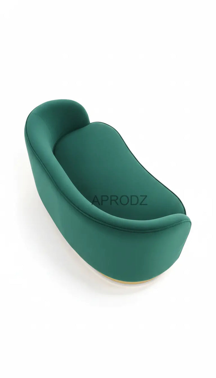 Translation missing: en.Curved Velvet Sofa in Emerald Green with Gold Base | Modern Luxury 